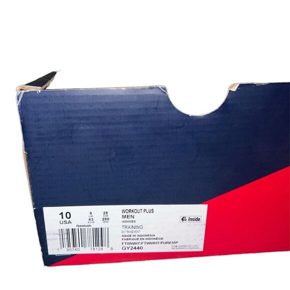 Reebok Workout plus Leather Popsicle Shoes Men's  White/Purple Training 9.5 - Picture 15 of 16